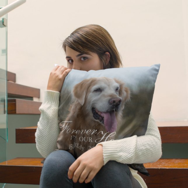 Forever in our Hearts Pet Photo Memorial Cushion (Creator Uploaded)