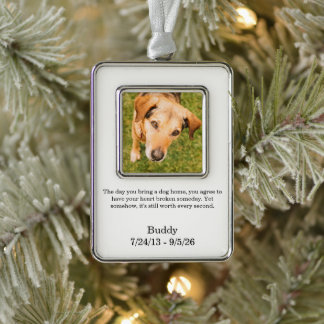 Forever in Our Hearts Pet Remembrance Keepsake Silver Plated Framed Ornament