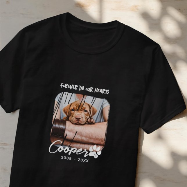 Forever in our Hearts Pet's Memorial Grunge Photo T-Shirt (Creator Uploaded)