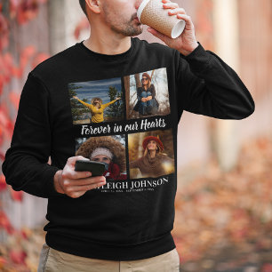 Forever in our Hearts Photo Collage Memorial Sweatshirt