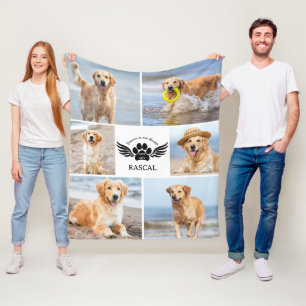 Forever in our Hearts Photo Dog Pet Memorial Fleece Blanket