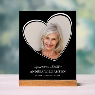 Forever in Our Hearts Photo Funeral  Acrylic Sign