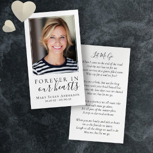 Forever in Our Hearts Photo Funeral Memorial Card