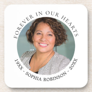 Forever In Our Hearts Photo Funeral Memorial Coaster
