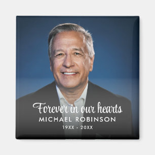 Forever in Our Hearts Photo Funeral Memorial Magnet
