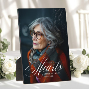 "Forever in Our Hearts" Photo Funeral Memorial  Plaque