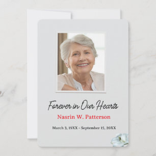 Forever in Our Hearts Photo Funeral Memorial Thank You Card