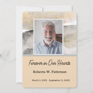 Forever in Our Hearts Photo Funeral Memorial Thank You Card