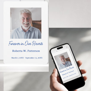 Forever in Our Hearts Photo Funeral Memorial Thank You Card