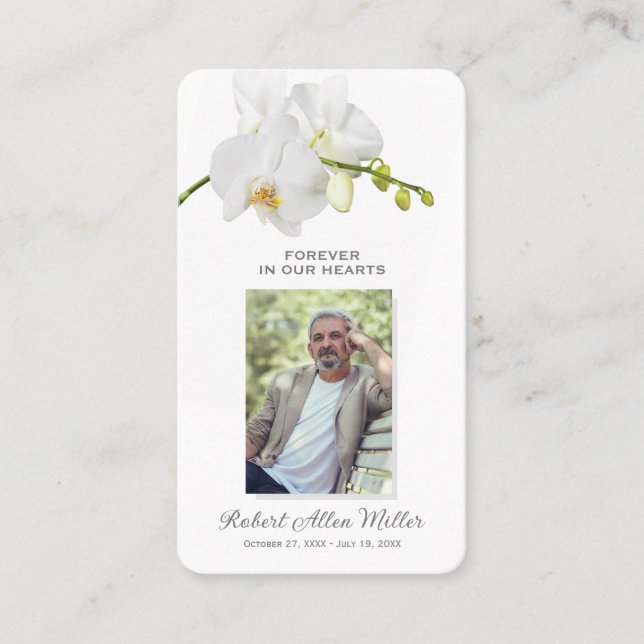 Forever in Our Hearts Photo Funeral Prayer Card (Front)