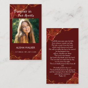  Forever in Our Hearts Photo Funeral Prayer Card