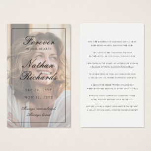 Forever in Our Hearts Photo Funeral Prayer Card