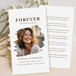 Forever in Our Hearts Photo Funeral Prayer Card