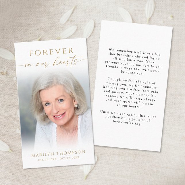 Forever in Our Hearts Photo Funeral Prayer Card (Creator Uploaded)