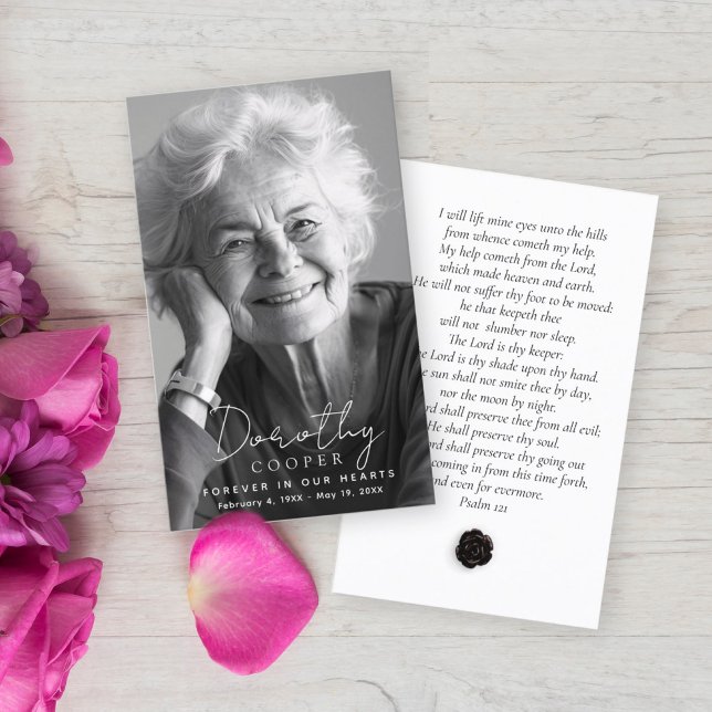 Forever in Our Hearts Photo Funeral Prayer Card (Creator Uploaded)