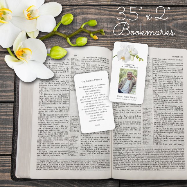 Forever in Our Hearts Photo Funeral Prayer Card (3.5 x 2" Forever in Our Hearts Photo Funeral Remembrance Cards with the Lord's Prayer on the back.)