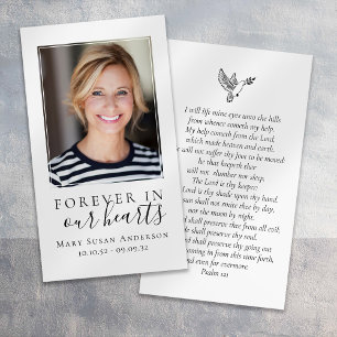 Forever in Our Hearts Photo Funeral Prayer Card