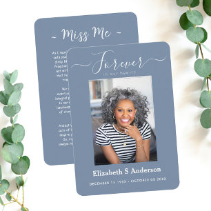 Forever in Our Hearts Photo Funeral Prayer Card