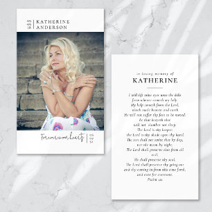 Forever in Our Hearts Photo Funeral Prayer Card