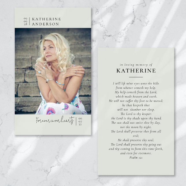 Forever in Our Hearts Photo Funeral Prayer Card (Creator Uploaded)