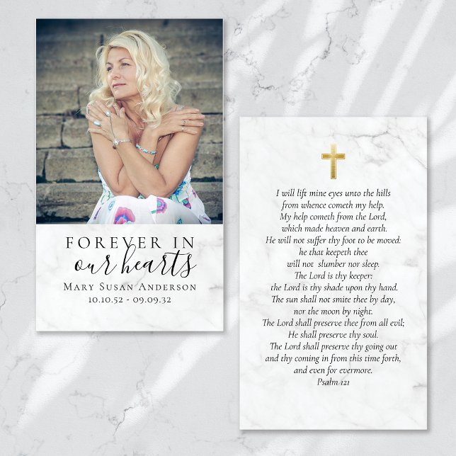 Forever in Our Hearts Photo Funeral Prayer Card (Creator Uploaded)