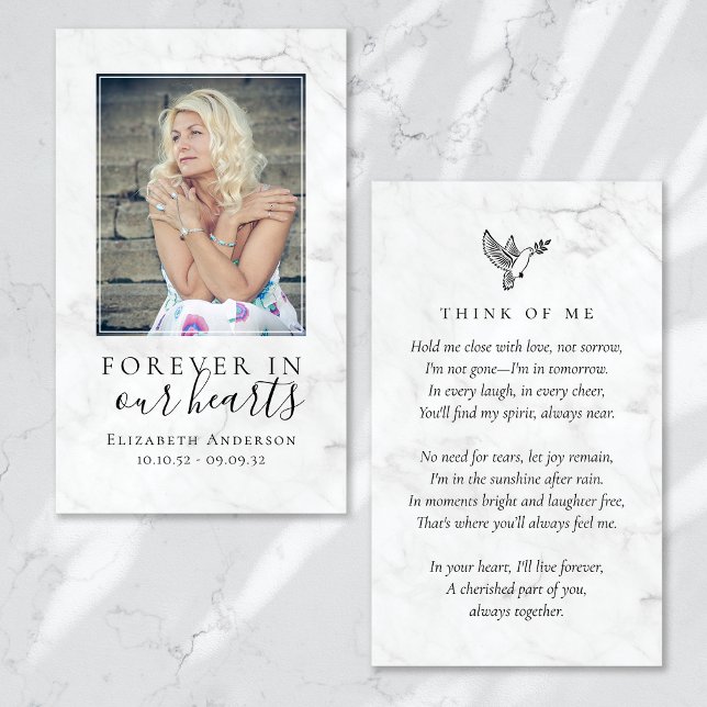 Forever in Our Hearts Photo Funeral Prayer Card (Creator Uploaded)