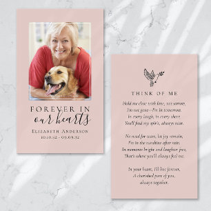 Forever in Our Hearts Photo Funeral Prayer Card