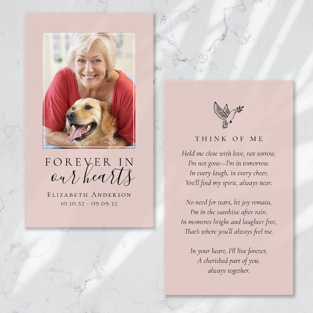 Forever in Our Hearts Photo Funeral Prayer Card (Creator Uploaded)
