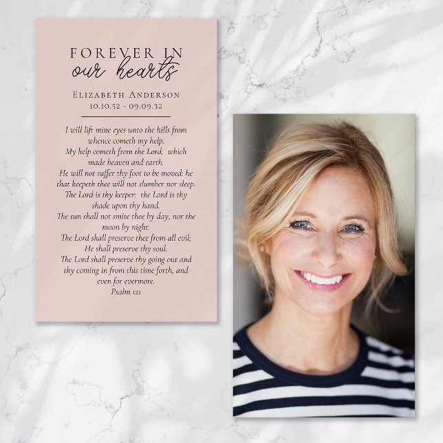 Forever in Our Hearts Photo Funeral Prayer Card (Creator Uploaded)