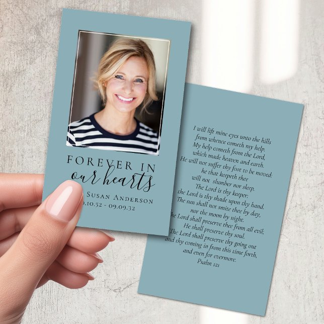 Forever in Our Hearts Photo Funeral Prayer Card (Creator Uploaded)