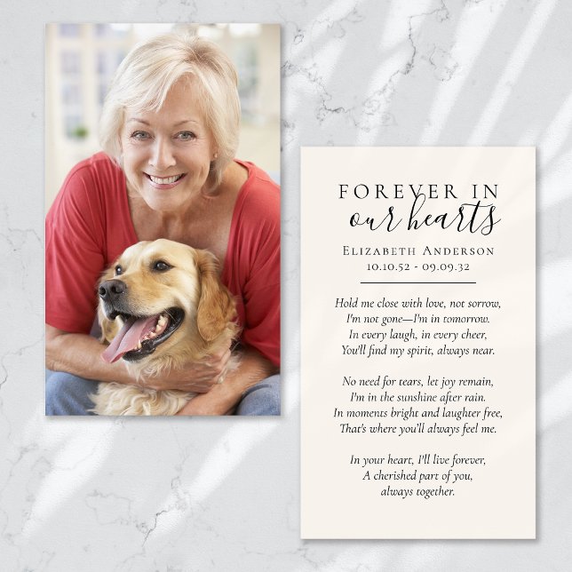 Forever in Our Hearts Photo Funeral Prayer Card (Creator Uploaded)