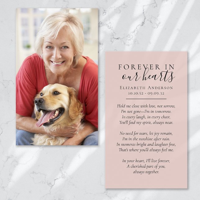Forever in Our Hearts Photo Funeral Prayer Card (Creator Uploaded)