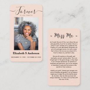 Forever in Our Hearts Photo Funeral Prayer Card
