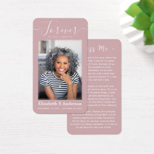 Forever in Our Hearts Photo Funeral Prayer Card