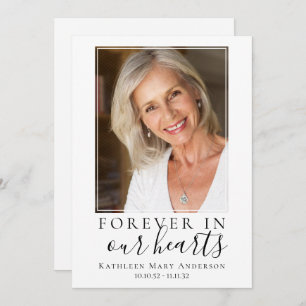 Forever in Our Hearts Photo Funeral Prayer Card