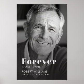Forever In Our Hearts Photo Funeral Welcome Poster