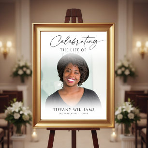 Forever in Our Hearts Photo Funeral Welcome Sign