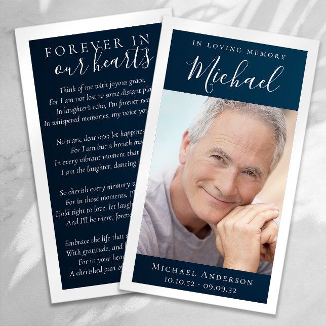 Forever in Our Hearts Photo Memorial Card (Creator Uploaded)