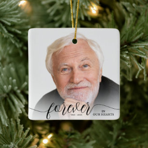 Forever in our Hearts Photo Memorial Ceramic Ornament