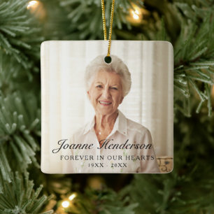 Forever In Our Hearts Photo Memorial Ceramic Ornament