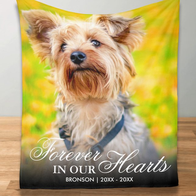 Forever in our Hearts Photo Memorial Fleece Blanket (Creator Uploaded)