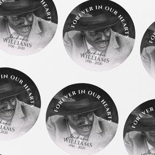 Forever In Our Hearts   Photo Memorial Funeral Classic Round Sticker