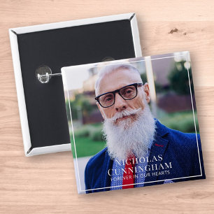 Forever In Our Hearts Photo Memorial Keepsake 15 Cm Square Badge