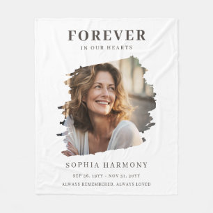 Forever in Our Hearts Photo Memorial Keepsake Fleece Blanket
