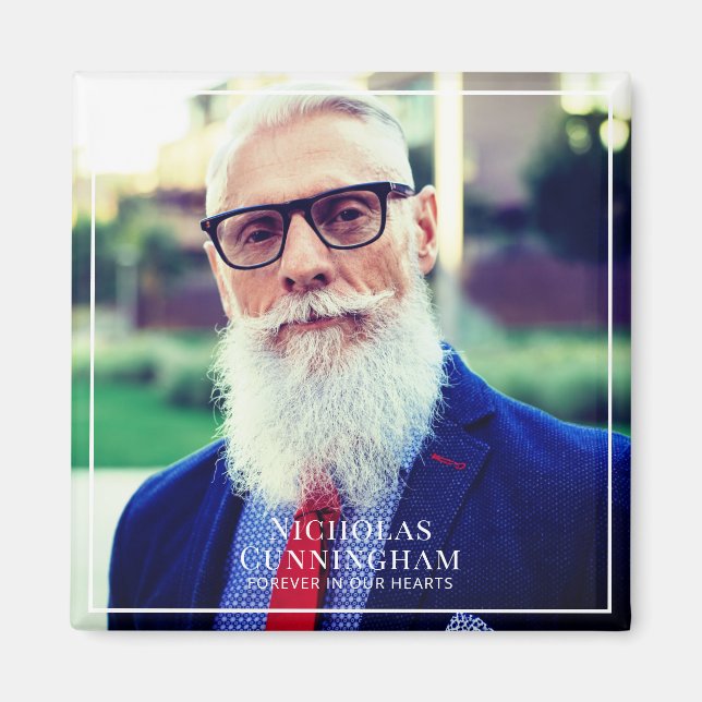 Forever In Our Hearts Photo Memorial Keepsake Magnet (Front)