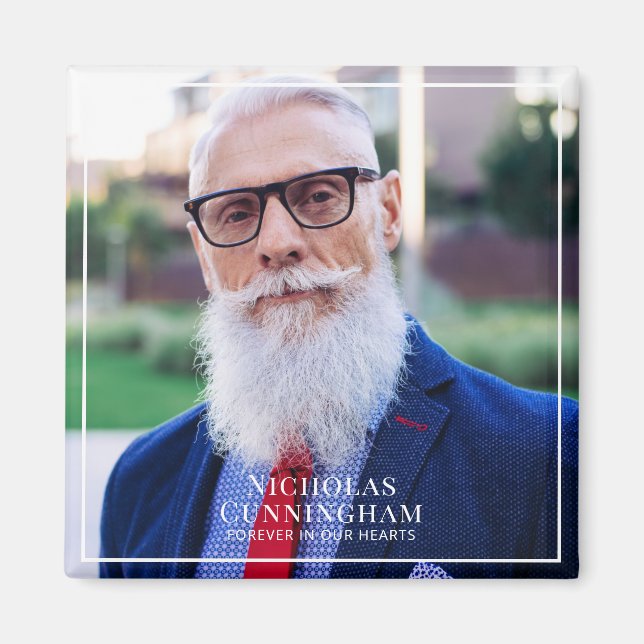 Forever In Our Hearts Photo Memorial Keepsake Magnet (Front)