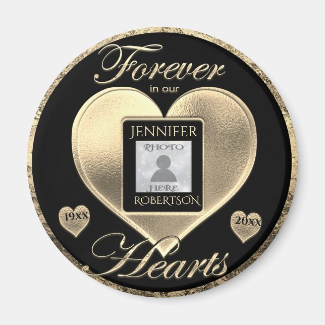 Forever in Our Hearts Photo Memorial Magnet (Front)