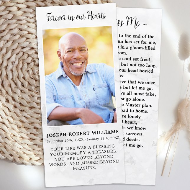 Forever in our Hearts Photo Memorial Prayer Card (Creator Uploaded)