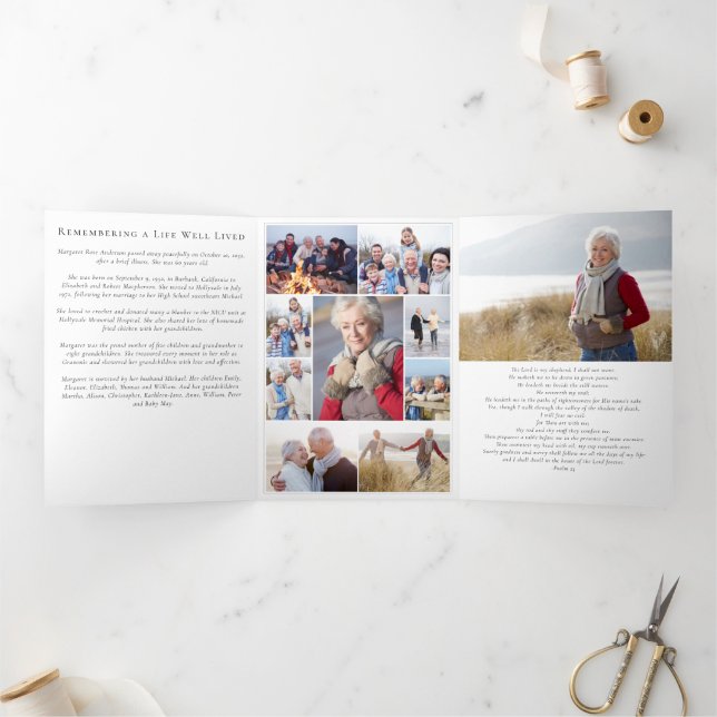 Forever in Our Hearts Photo Memorial Prayer Card (Inside)