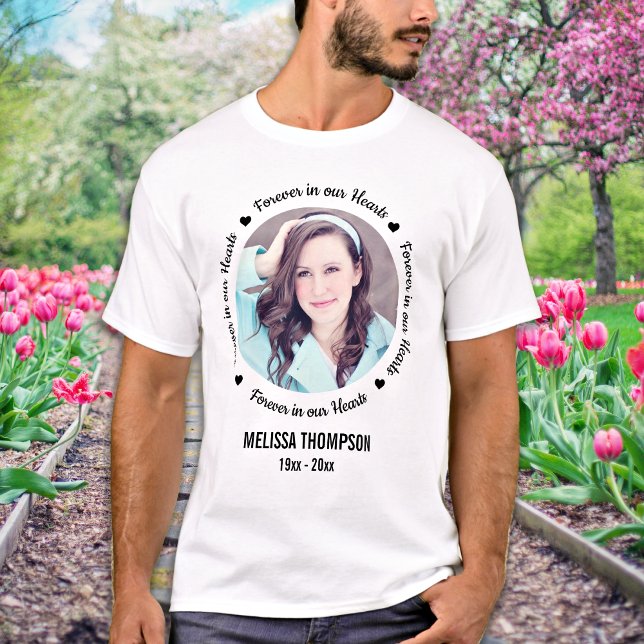 Forever in our Hearts Photo Memorial T-Shirt (Creator Uploaded)